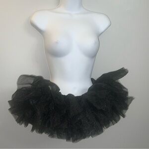 Vintage Preloved Black Tulle Ballet Tutu Skirt Sz OS
